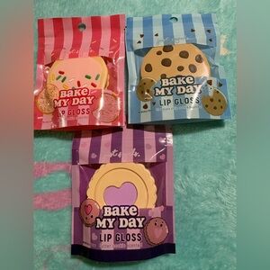Bake My Day Lip Gloss Set - Pink, Blue, Purple